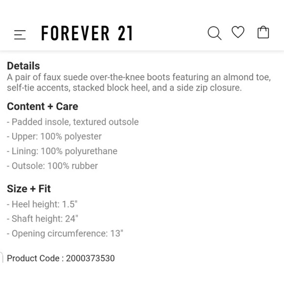 Forever 21 Faux Suede Over-the-Knee Boots - Picture 4 of 9